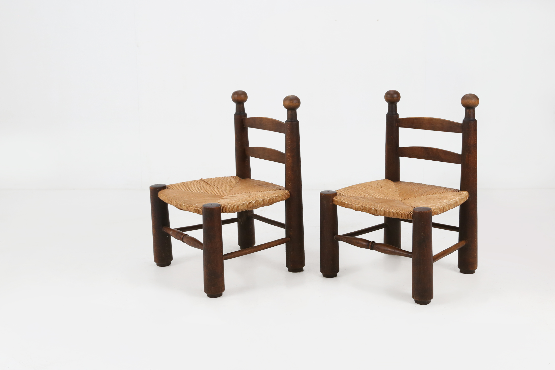 Small wooden and wicker chairs by Charles Dudouytthumbnail